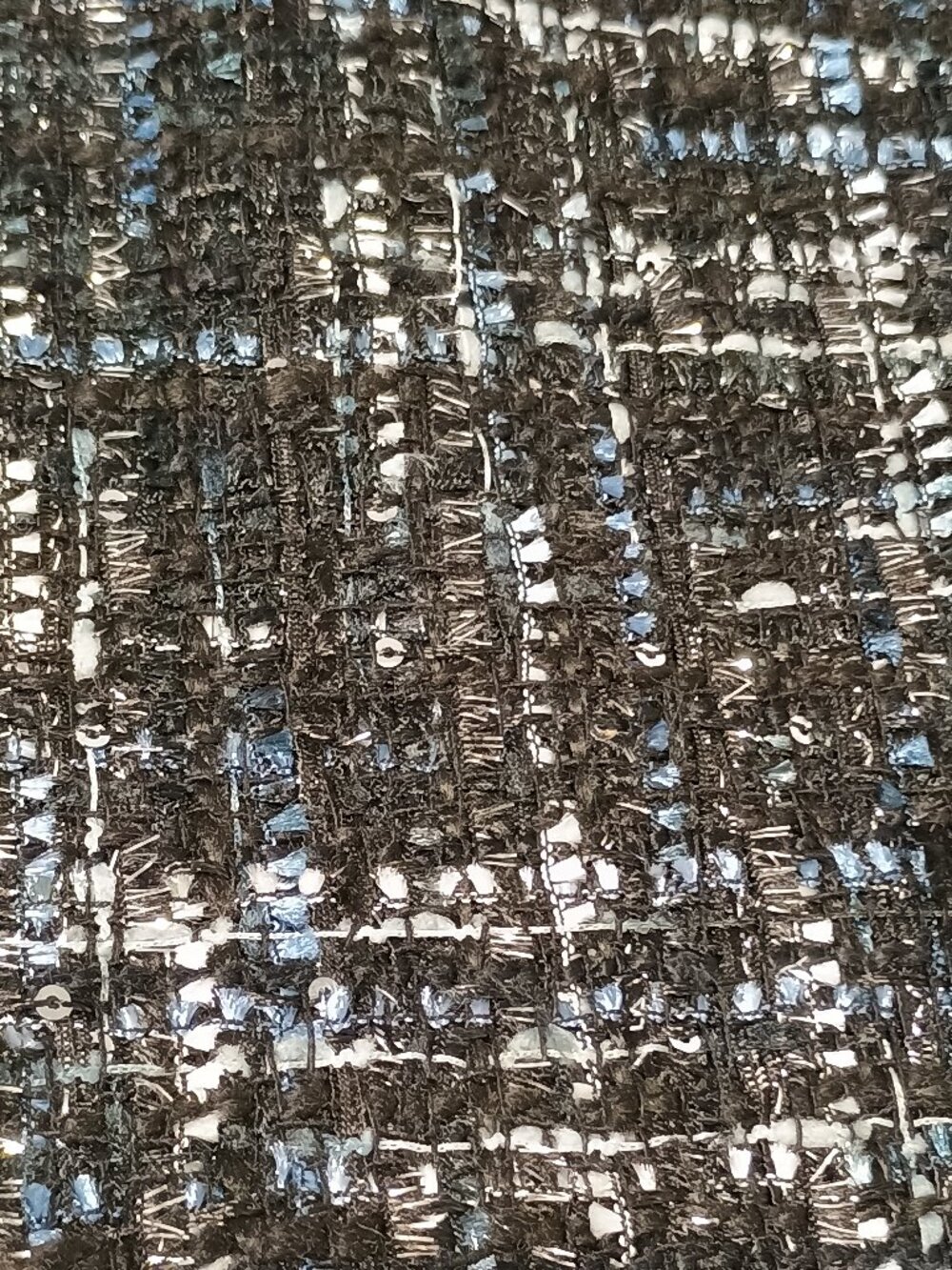 Bagatelle Collection Black Blue Silver Tweed Sequin Asymmetrical Mini Skirt NWT - Picture 9 of 10